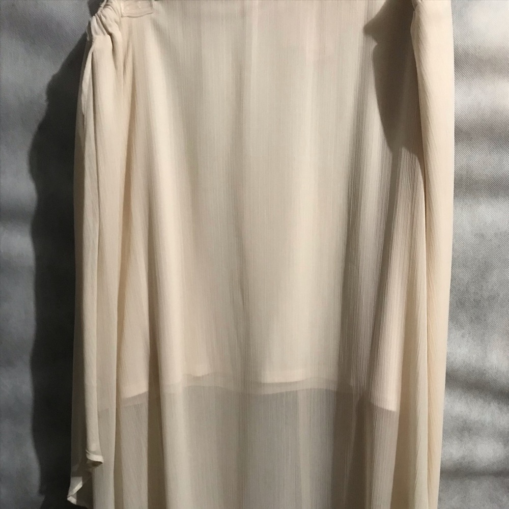 Cream maxi high waisted skirt.